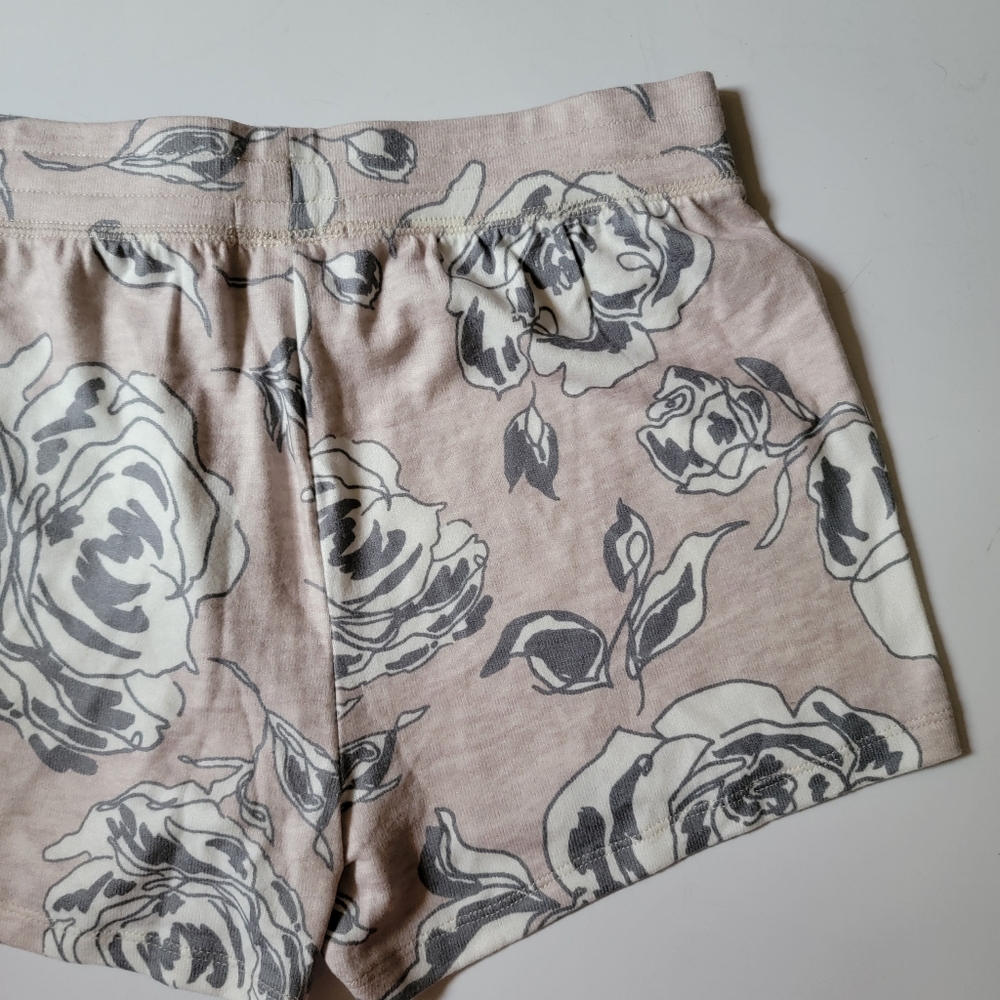 PJ Salvage Women's Floral Lounge Shorts Dust Pink Gray Peachy Soft M Pajamas - Picture 8 of 8